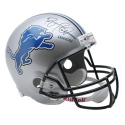 Barry Sanders Signed & Inscribed Detroit Lions Full Size Replica NFL Helmet Autograph