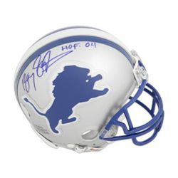 Barry Sanders Signed & Inscribed Detroit Lions Mini NFL Helmet Autograph