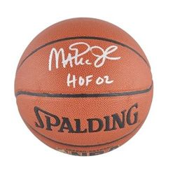 Magic Johnson Signed & Inscribed Official Size Spalding I/O NBA Basketball Autograph