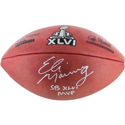 Eli Manning Signed & SB MVP Inscribed Official Wilson Leather NFL Football Autograph