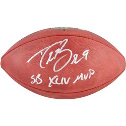 Drew Brees Signed & SB MVP Inscribed Official Wilson Leather NFL Football Autograph