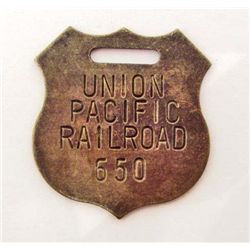 UNION PACIFIC RAILROAD GUN TAG / WATCH FOB