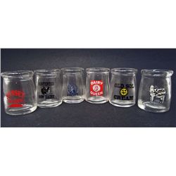 LOT OF 6 SMALL ADVERTISING MILK BOTTLES