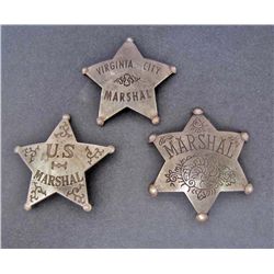 LOT OF 3 OLD WEST STYLE STAR BADGES