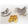 Image 2 : LOT OF 3 AUSTRIAN CRYSTAL  AND ENAMEL BROOCHES