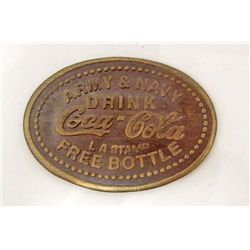 COCA-COLA ADVERTISING ARMY & NAVY TOKEN