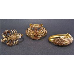 LOT OF 3 AUSTRIAN CRYSTAL BRACELETS