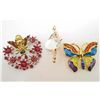 Image 1 : LOT OF 3 AUSTRIAN CRYSTAL  AND ENAMEL ANIMAL BROOCHES