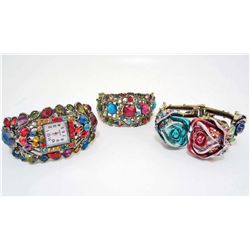 LOT OF 3 AUSTRIAN CRYSTAL BRACELETS