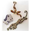 Image 1 : LOT OF 3 AUSTRIAN CRYSTAL BROOCHES