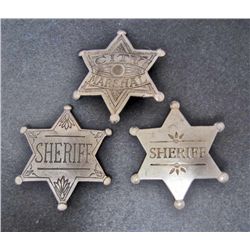 LOT OF 3 OLD WEST STYLE LAW BADGES