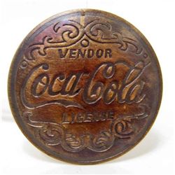 COCA-COLA VENDOR LICENSE BRASS BADGE