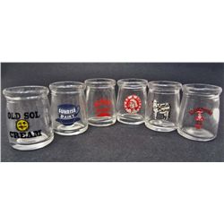 LOT OF 6 SMALL ADVERTISING MILK BOTTLES