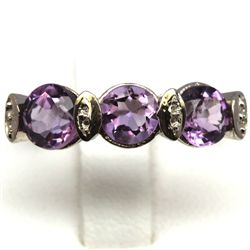STERLING SILVER PURPLE AMETHYST RING SIZE 6