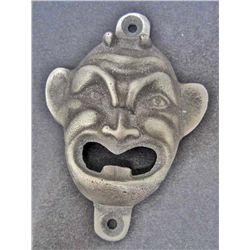 DEVIL FACE FIGURAL WALL MOUNT BOTTLE OPENER