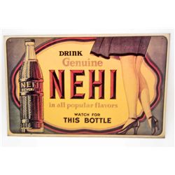 NEHI SODA PAPER VINTAGE STYLE ADVERTISING SIGN