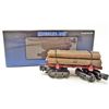Image 1 : INDUSTRIAL RAIL SKELETON LOG CAR W/ LOAD