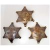 Image 1 : LOT OF 3 OLD WEST STYLE STAR LAW BADGES