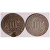 Image 2 : (2) THREE CENT SILVERS (53, 56)