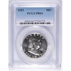 1953 FRANKLIN HALF DOLLAR, PCGS PROOF-64!