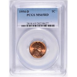 1954-D LINCOLN CENT, PCGS MS-65 RED