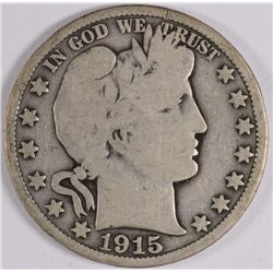 1915 BARBER HALF DOLLAR VG
