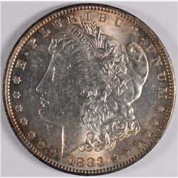 1883-O MORGAN SILVER DOLLAR, MS-63  SPECTACULAR COLOR!