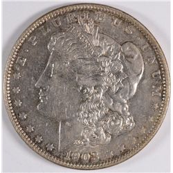 1903 MORGAN SILVER DOLLAR, AU-58