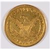 Image 2 : 1858-D $5 GOLD LIBERTY AU, SCARCE SOUTHERN BRANCH MINT