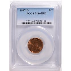 1947-D LINCOLN CENT PCGS MS-65 RD