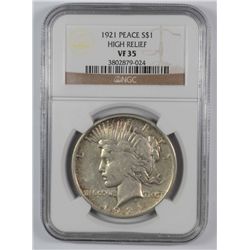 1921 PEACE DOLLAR NGC VF-35