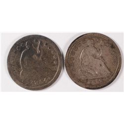 (2) SEATED HALF DIMES (53, 54)
