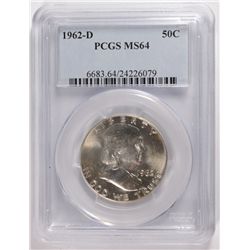 1962-D FRANKLIN HALF DOLLAR PCGS MS-64