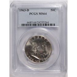 1963-D FRANKLIN HALF DOLLAR PCGS MS-64