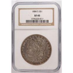 1884-S MORGAN DOLLAR NGC XF-45