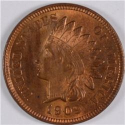 1909 INDIAN HEAD CENT, MS-64  MOSTLY RED