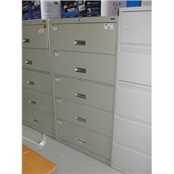 BEIGE 5 DRAWER LATERAL FILING CABINET