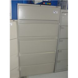 BEIGE 5 DRAWER LATERAL FILING CABINET