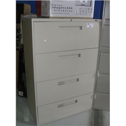 BEIGE 4 DRAWER LATERAL FILING CABINET