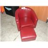 Image 1 : BURGANDY CHILDS CLUB CHAIR WITH MATCHING OTTOMAN