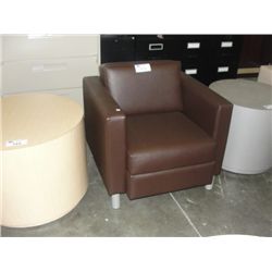 BROWN CLUB STYLE RECEPTION CHAIR