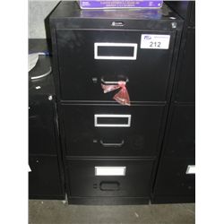 BLACK 3 DRAWER VERTICAL FILING CABINET