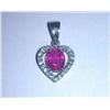 Image 1 : 2.310g Pendant of Ruby and CZ Sterling 925 Silver