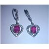 Image 1 : 4.520g Earring of Ruby and CZ Sterling 925 Silver