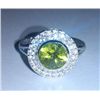 Image 1 : 4.050g Ring of Peridot and CZ Sterling 925 Silver