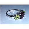 Image 2 : 2.110g Ring of Peridot and Garnet Sterling 925 Silver