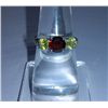 Image 3 : 2.110g Ring of Peridot and Garnet Sterling 925 Silver