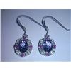 Image 1 : 5.780g Earring of Amethyst, Ruby and CZ Sterling 925 Silver