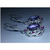 Image 2 : 5.780g Earring of Amethyst, Ruby and CZ Sterling 925 Silver