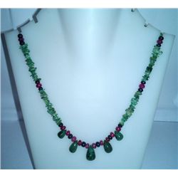 104.70 Ct Necklace of Ruby,Sapphire and Emerald Sterling 925 Silver